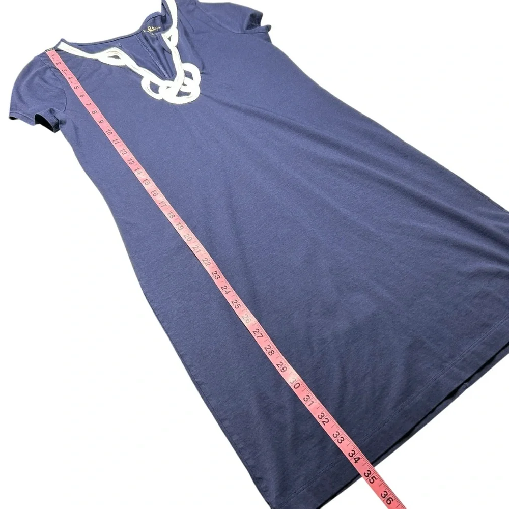 Lilly Pulitzer Brewster Prima Cotton T-Shirt Dress Navy White Women's M
